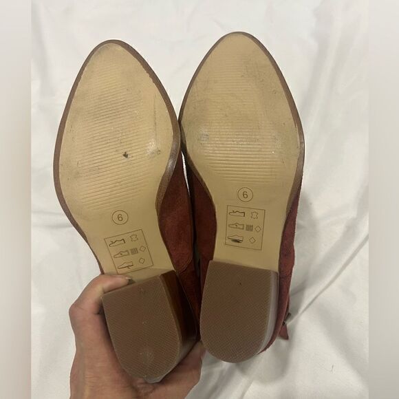 Sole Society suede red buckle ankle booties size 6 - Picture 6 of 7